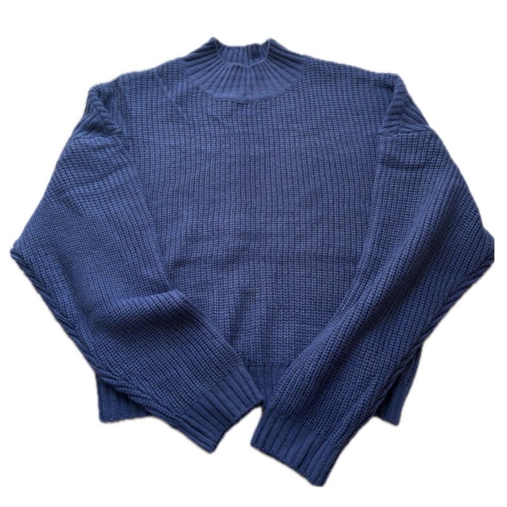 royal blue mock neck sweater